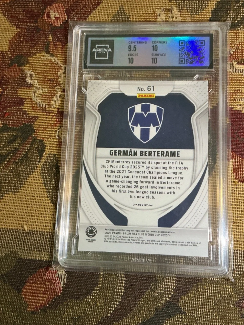 2025 Panini Prizm FIFA Club World Cup Germán Berterame #61 Seismic Arena 10